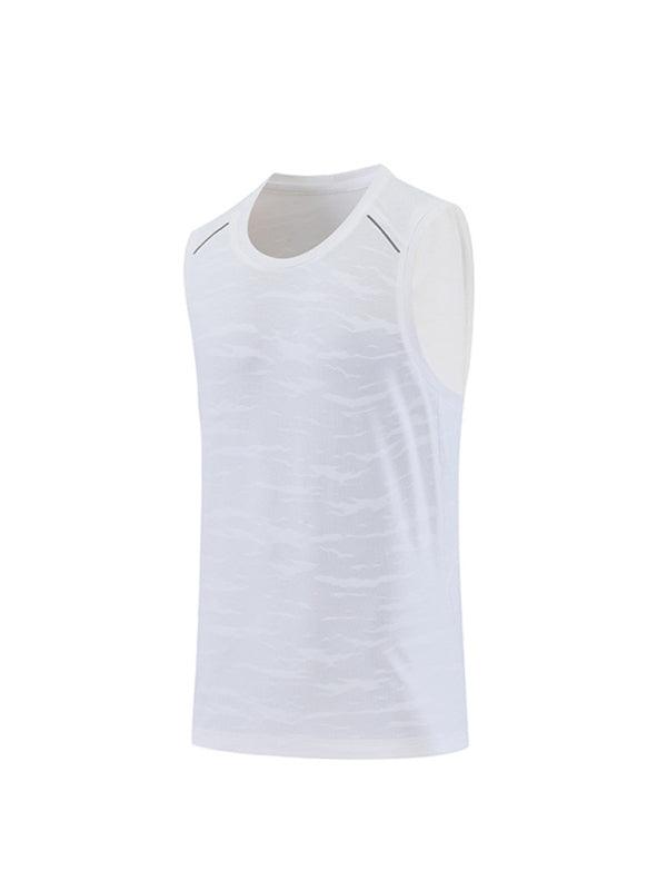 Men's loose round neck breathable and quick-drying running sports vest - Bloomjay